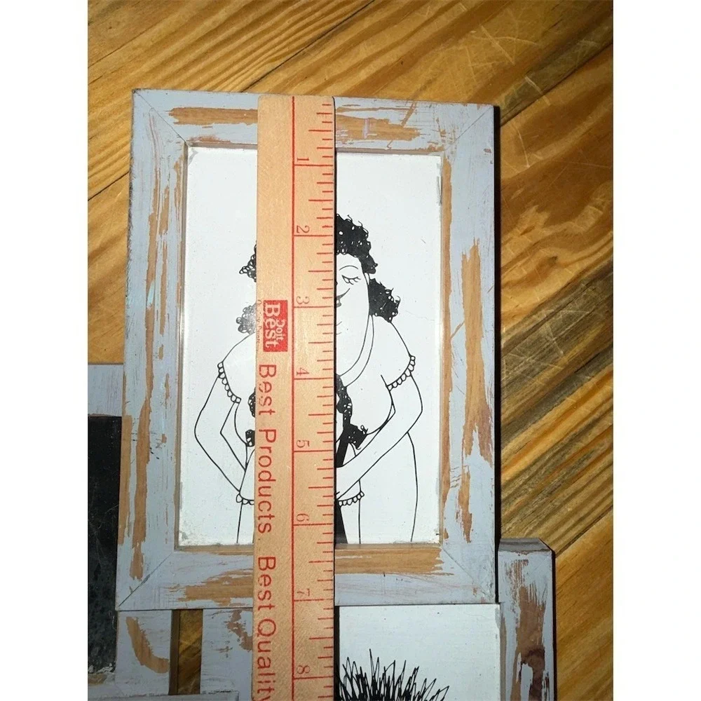 Flying Tiger Collage Picture Frame Gray Rustic‎ Distressed 4-Opening farmhouse